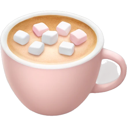 Light Pink mug of latte with marshmallows  emoji