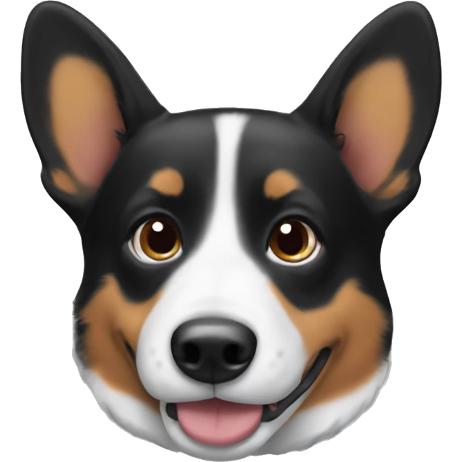 A black corgi dog tri colo emoji