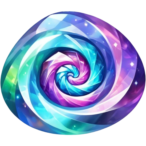 gemstone with galaxy-like swirling holographic colors emoji
