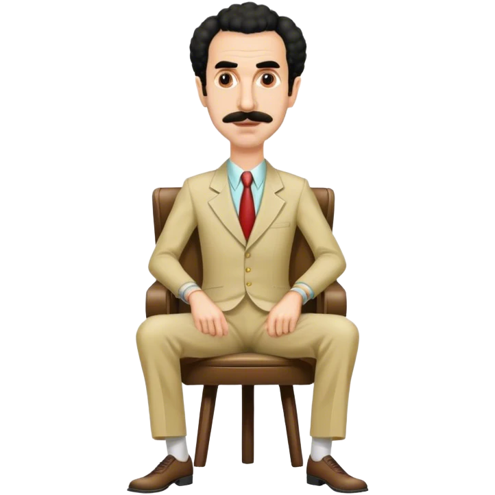 Borat sitting on small chair emoji