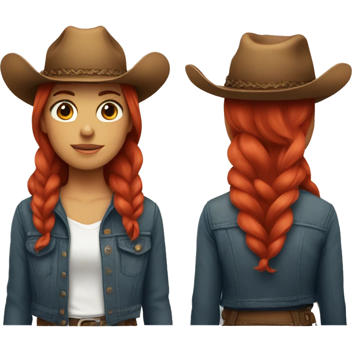 girl with red hair cawboy hat emoji