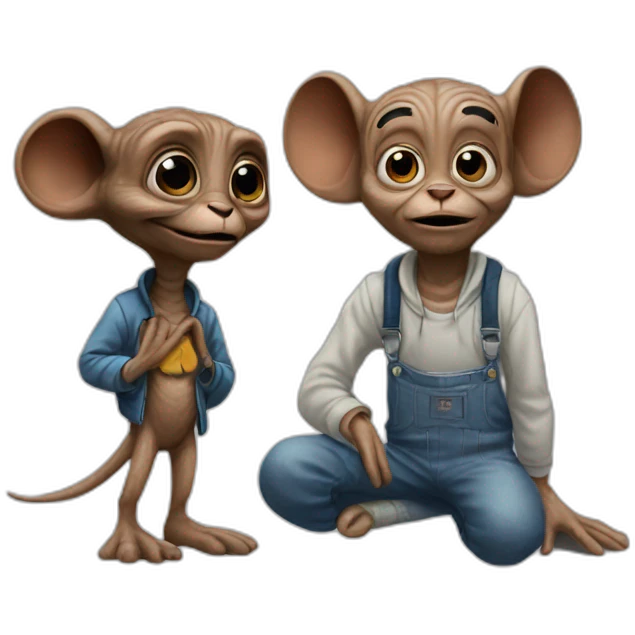 E. T and mickey  emoji