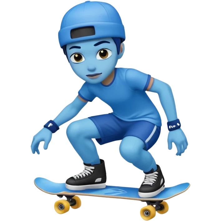 Skater with blue emoji