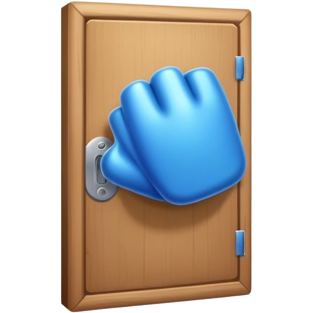 A closed door with a knuckles knocking on it. Because success isn’t about waiting—it’s about knocking until someone answers.blue power magic on knocking emoji