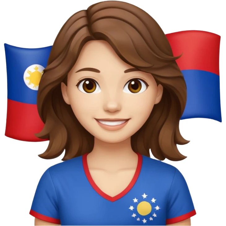 alternative white girl wavy brown hair girl philippine flag emoji