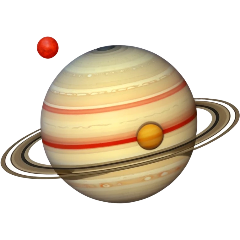 planet Saturn with red dots emoji