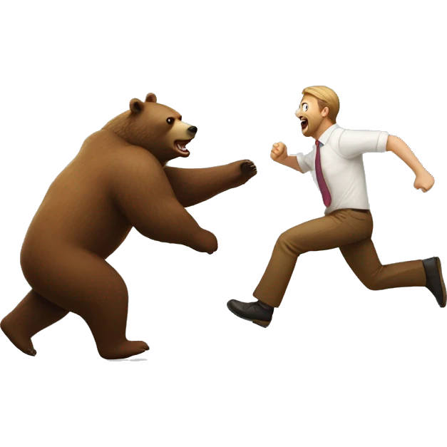 Bear chasing man emoji
