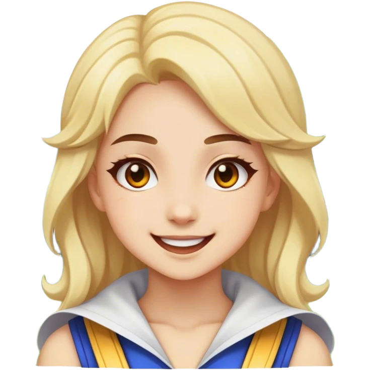 happy girl in cosplay outdoors emoji