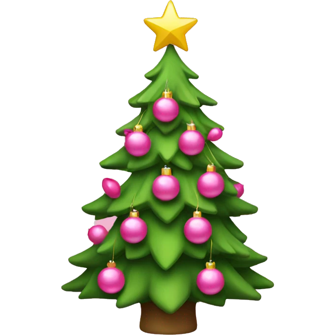 christmas tree with pink ornaments  emoji