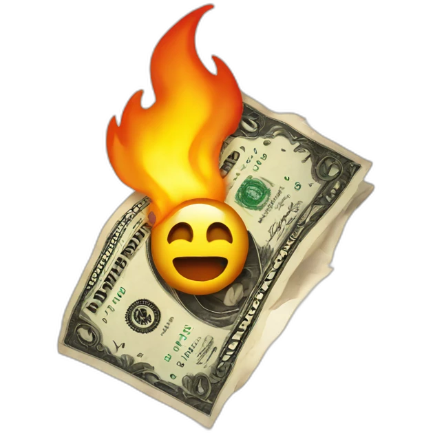 black dollar on fire emoji