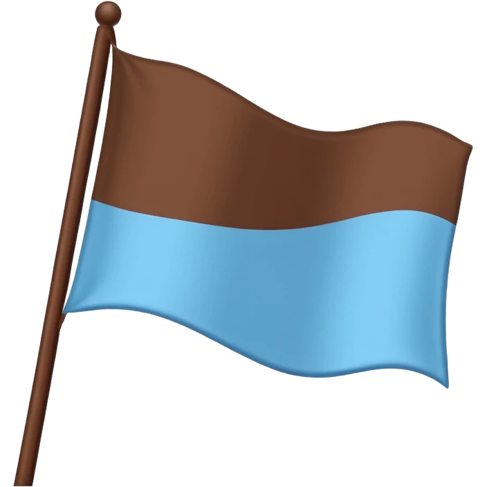A flag with light blue and chocolate colour emoji