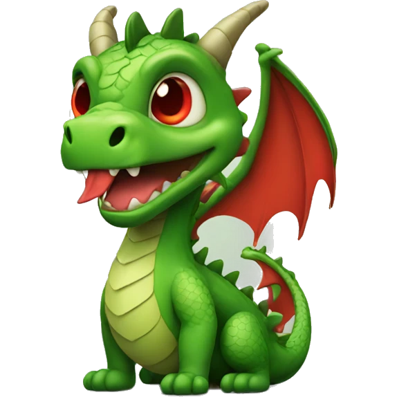 green dragon with red eyes emoji