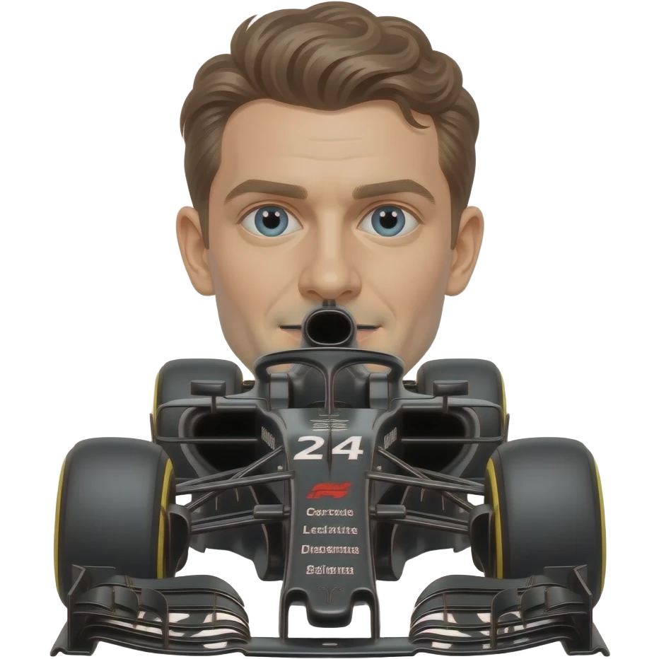 Charles Leclerc F1 car black and white sideview emoji