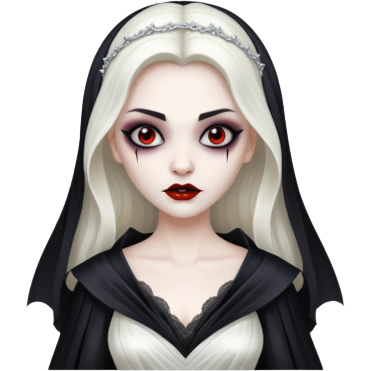 Vampire bride, tradition of vampire, Evil look. emoji