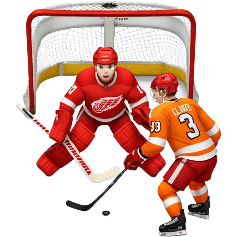Detroit red wings shooting on Philadelphia flyers goalie emoji