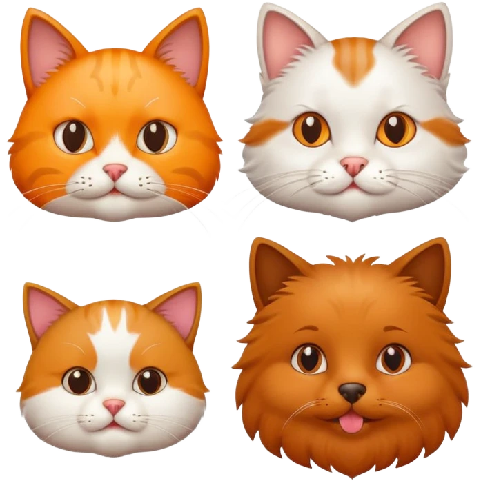 A Cat eating a dog and the dog eating a Cat emoji