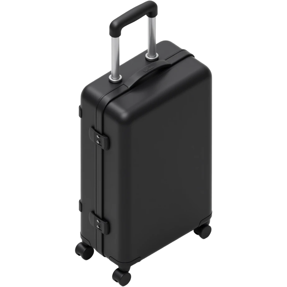black luggage with wheels, upright, chic modern emoji