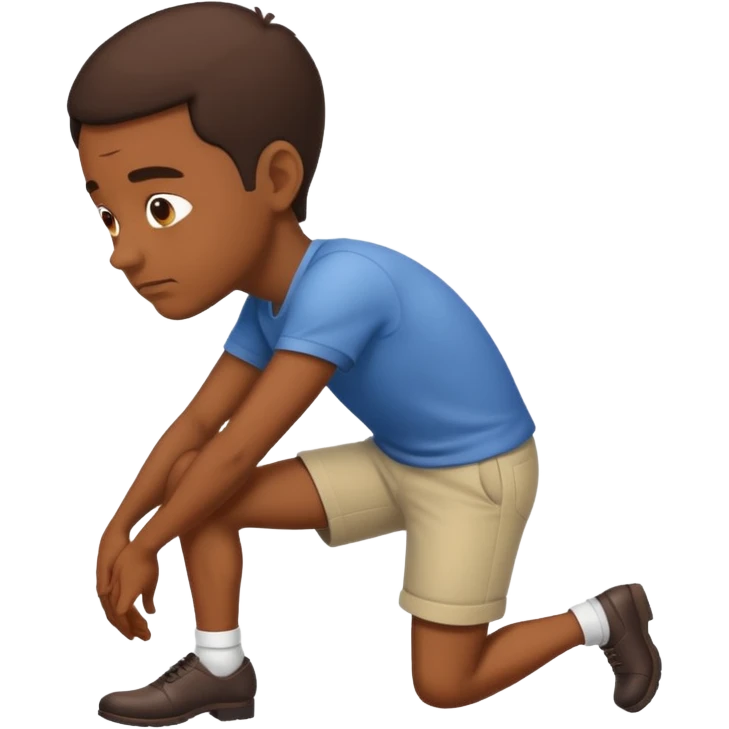 Brown skin man with bowed legs emoji