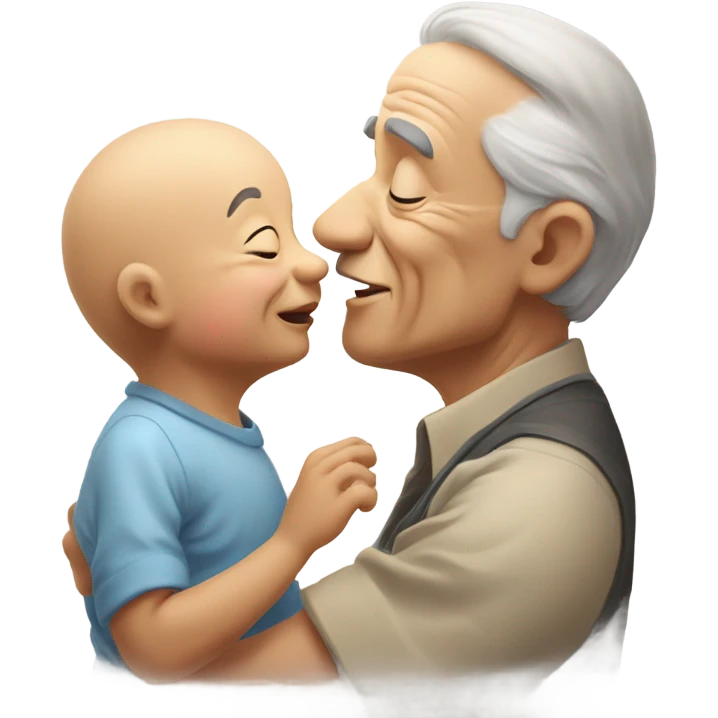 old man kissing a baby emoji