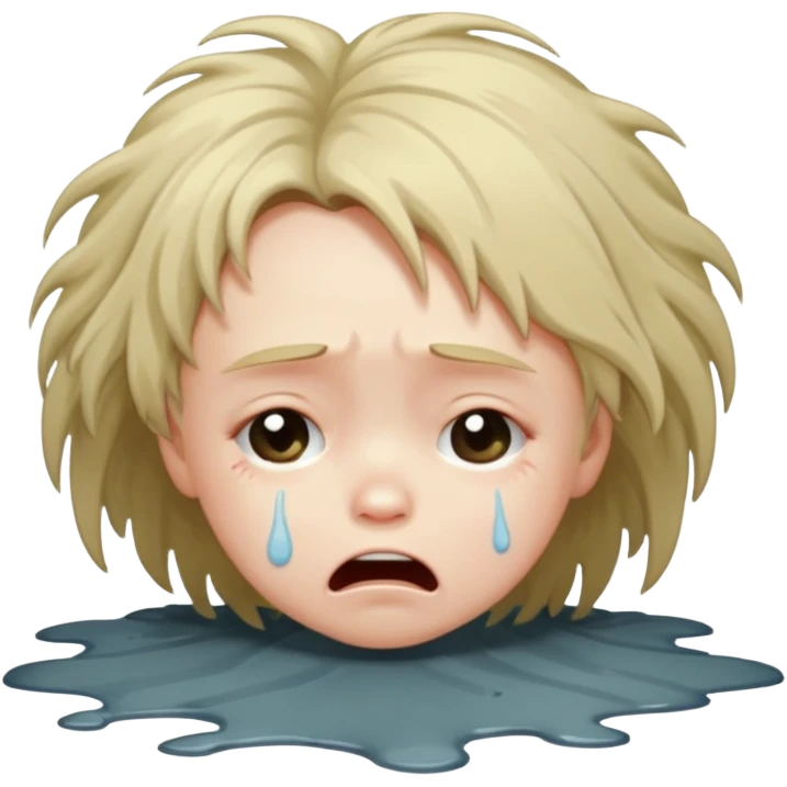 child crying laying face down on floor emoji