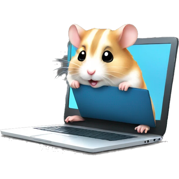 cute hamster with laptop emoji