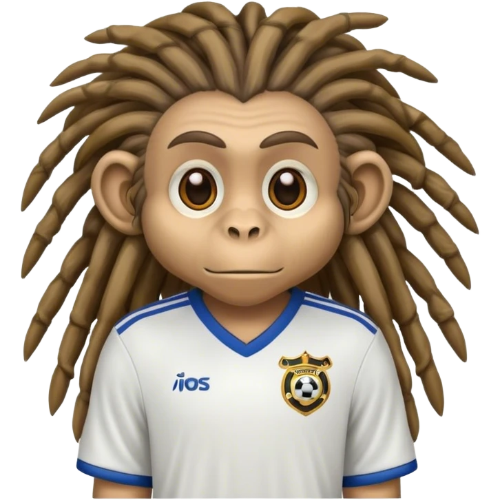 Monkey with soccer jersey on with dreads emoji