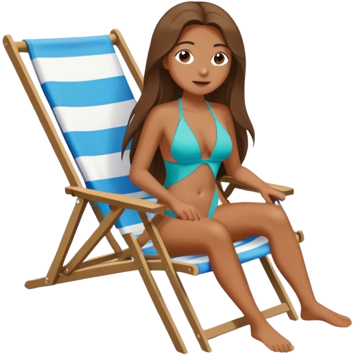 Female with long hair in beach chair  emoji