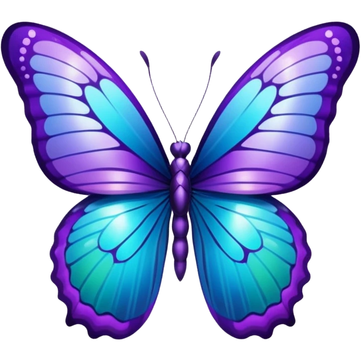 glitter purple and cian buttlerfly emoji