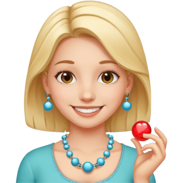 girl with a molecule necklace emoji