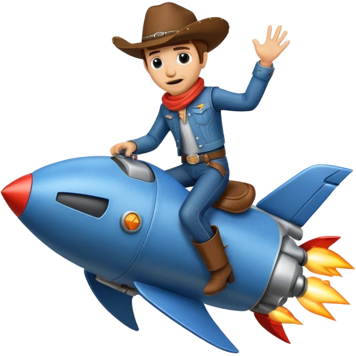 Cowboy riding rocket emoji