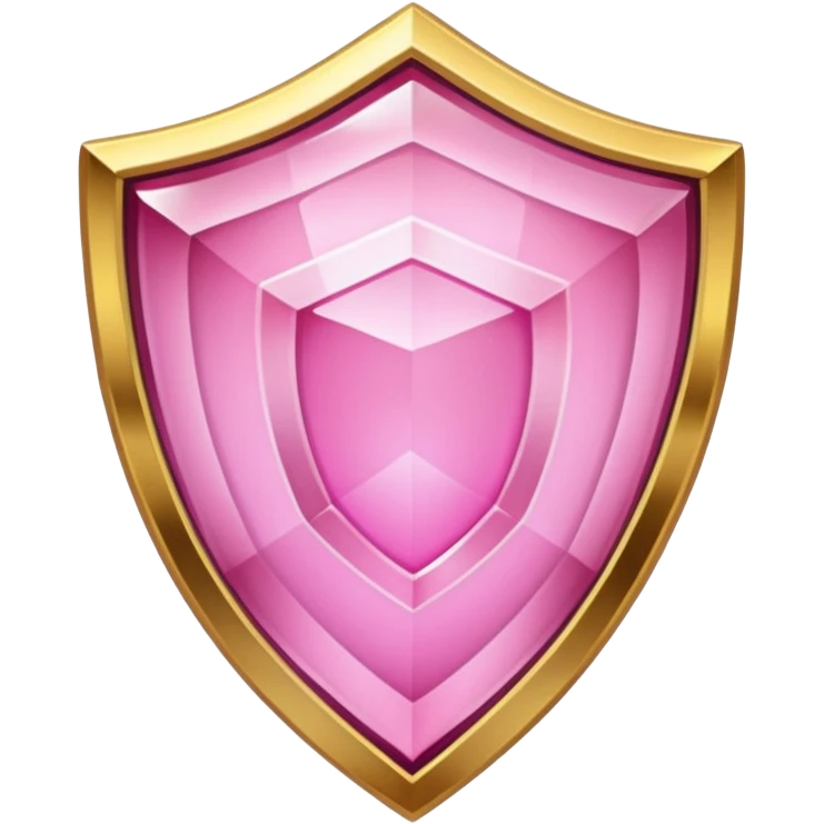 Pink crystal shield golden border emoji
