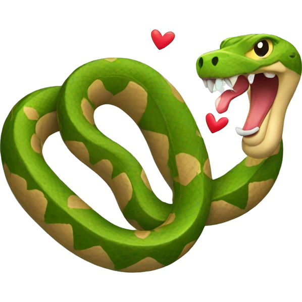 Snake with hearts emoji