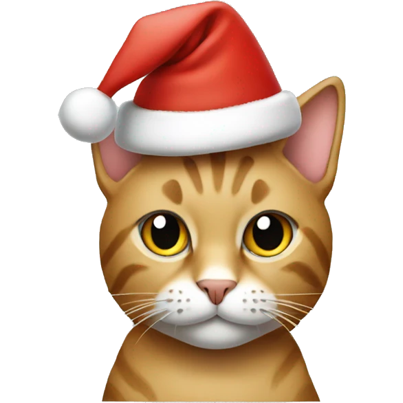 cat wearing christmas hat emoji
