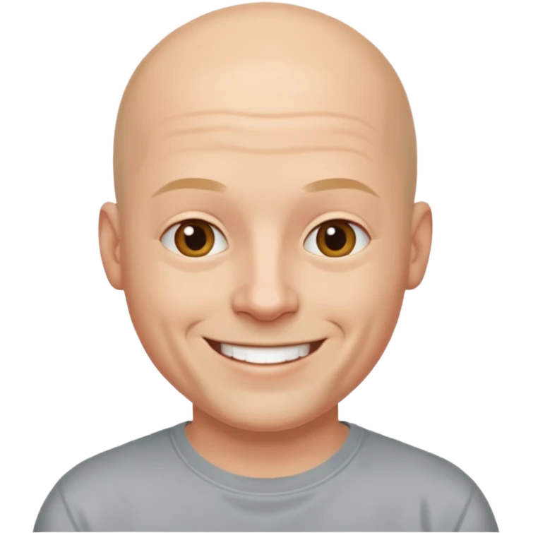bald man with t shirt emoji