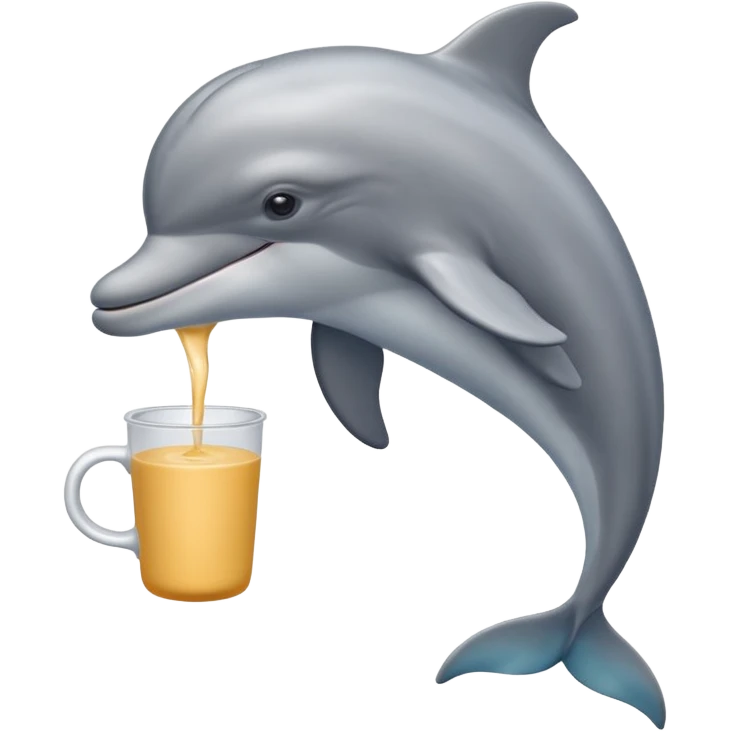 Ένα Ρος δελφίνι με ένα κύπελο emoji