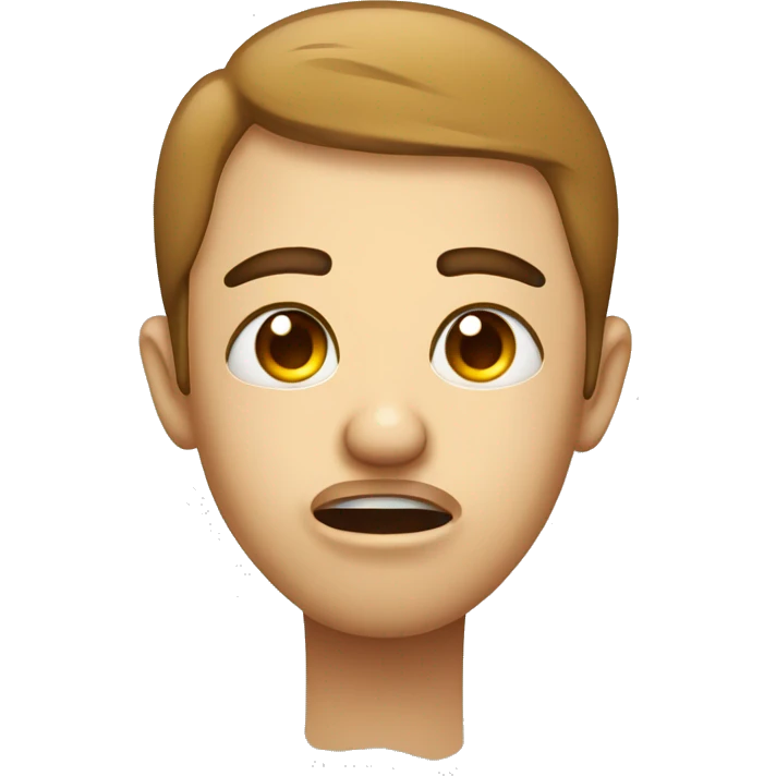 eyes and eyebrows of holding back tears emoji, mouth of drooling face emoji emoji