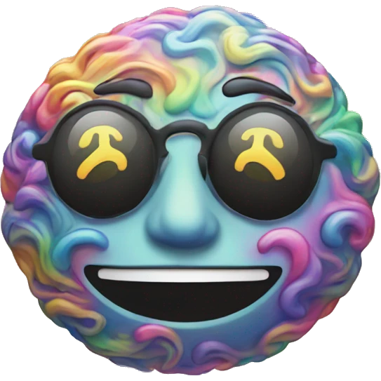 trippy tripped out emoji that is high and psychedelic emoji