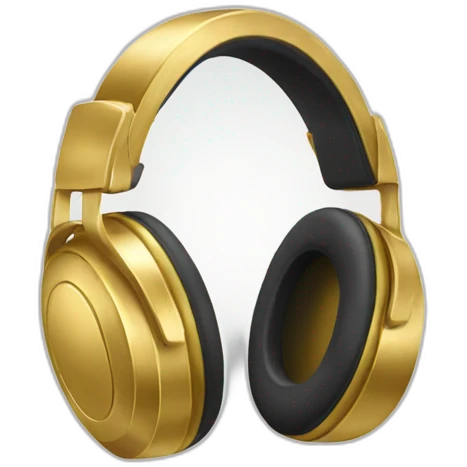 Gold headphones emoji