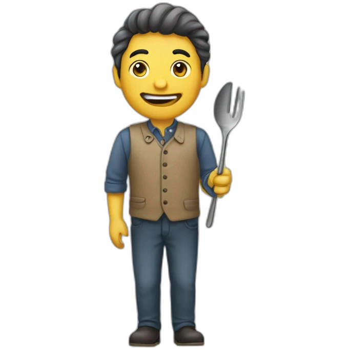 Humaine tenant cuillère emoji