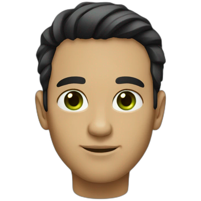 developer tan skin black hair green eyes emoji
