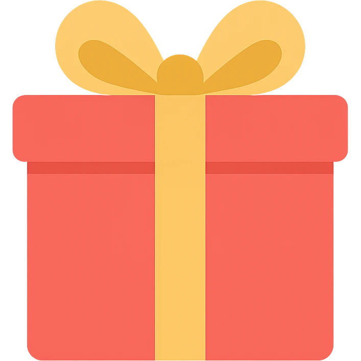 color gift box with ribbon icon with no outline emoji