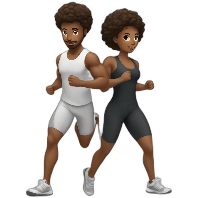 couple black training together emoji