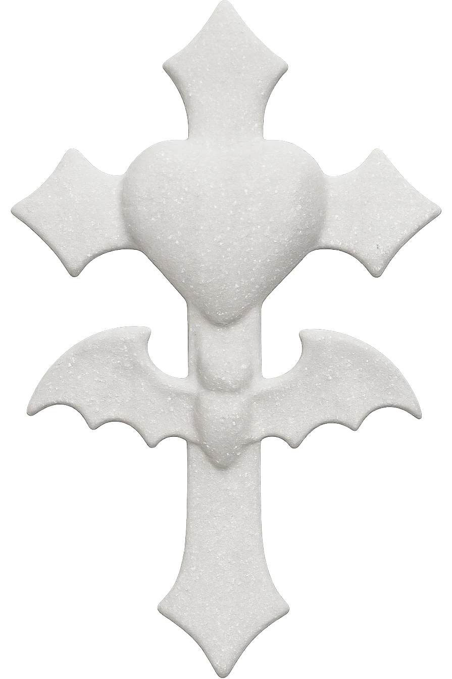 white sparkly goth object, remove background  emoji