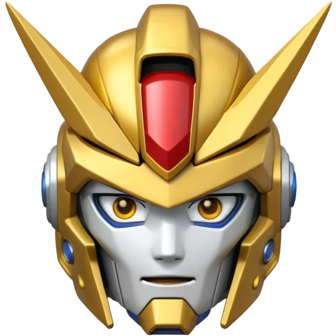 Gundam head with gold emoji