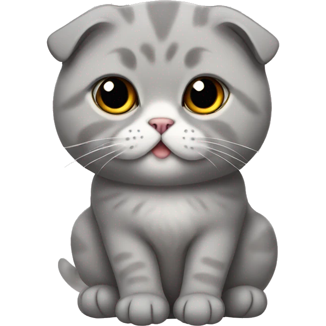 Gray Scottish fold sitting emoji