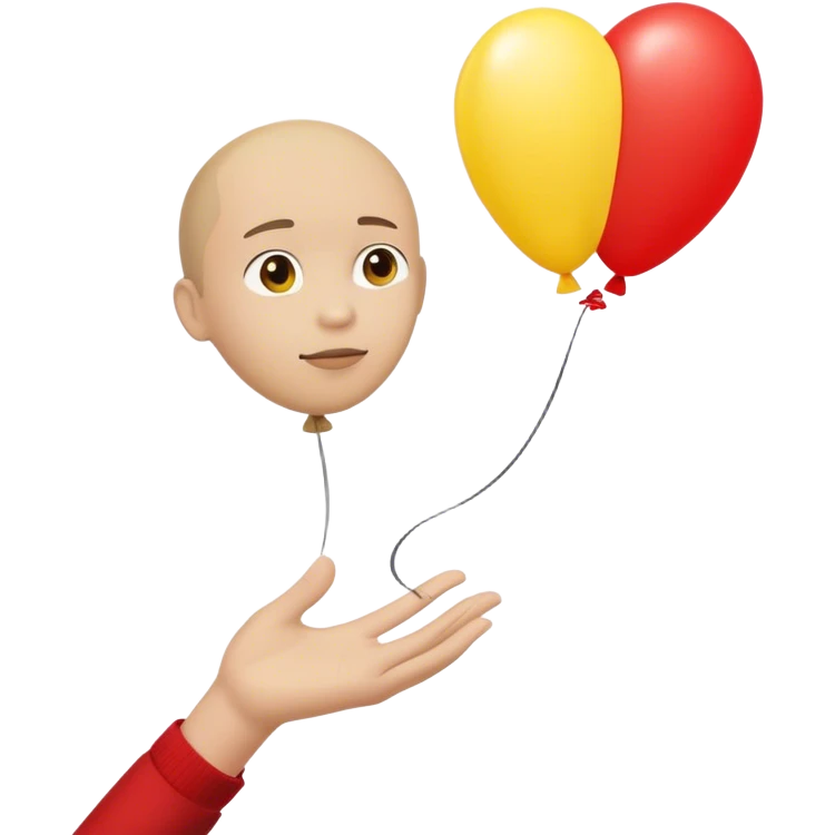 letting go of a yellow-red balloon from hand  emoji