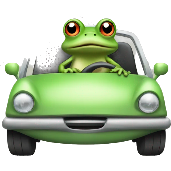 Frog driving  emoji