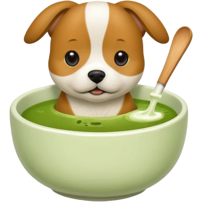 Dog drinking matcha  emoji
