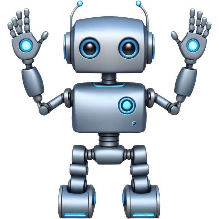 robot with 2 arms and 2 legs 1 eye emoji