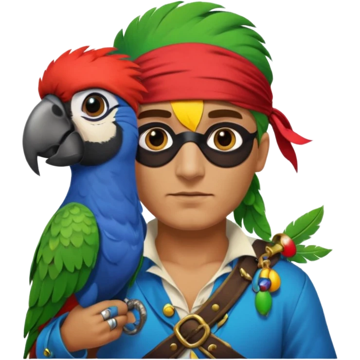 pirate and parrot emoji